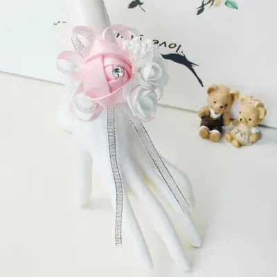 Image de Fleurs de Corsage Rose & Bleu Royal - Lot de 6