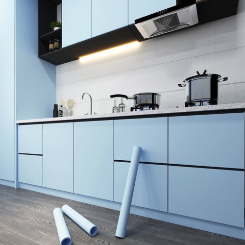 Afbeelding van Moderne zelfklevende kast thuis wallpapers effen kleur waterdichte muurstickers vinylfilm contact papier keuken home decor