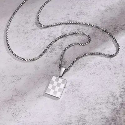 Image de Collier Dog Tag Homme - Style Militaire en Acier Inoxydable