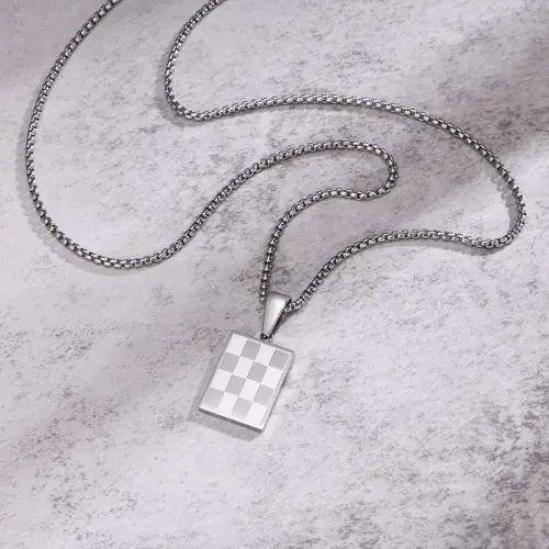 Image de Collier Dog Tag Homme - Style Militaire en Acier Inoxydable