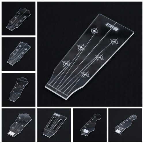 Immagine di Modello Acryl Trasparente per Testa di Chitarra - Universale per Elettrica, Acustica e Ukulele