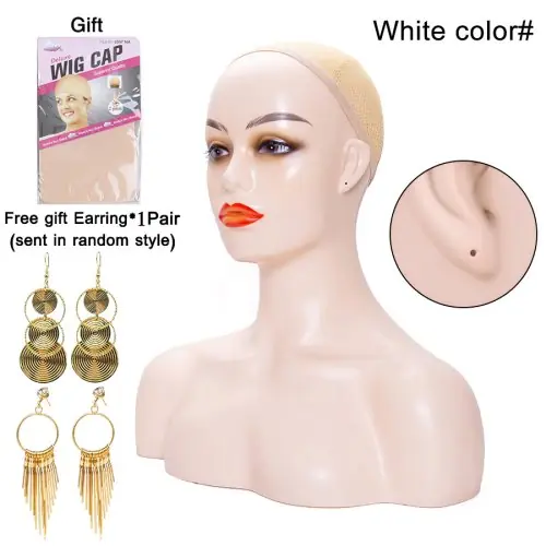 Image de Tête de Mannequin Réaliste - Perruque Féminine & Accessoires