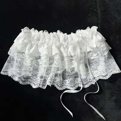 Image de Jupe Mini Dentelle Blanche Harajuku - Style Coréen Tendance
