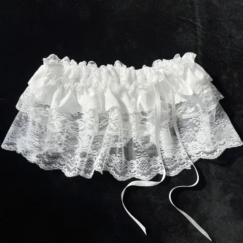 Image de Jupe Mini Dentelle Blanche Harajuku - Style Coréen Tendance