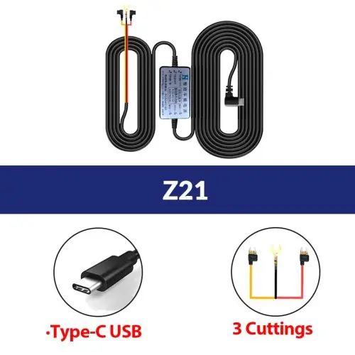 Image de Câble de Charge USB-C 3.5m pour Caméra de Tableau de Bord