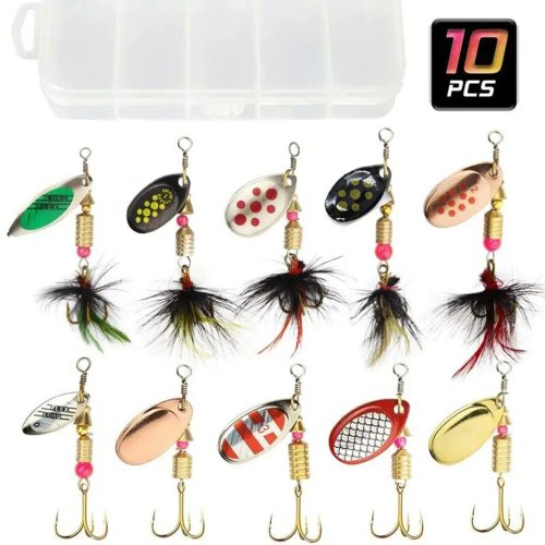 Image of Premium Metal Spoon Spinner Lure Set 2-8g, 3.5g, 10-Piece Pack – High-Performance Spoonbait Crankbaits for Pike Fishing, Wobblers & Crochet Baits Tackle Kit