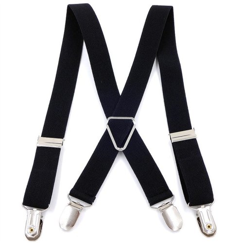 Immagine di 2.5 X110 cm Bretelle elastiche in poliestere da uomo 4 clip Pantaloni da bretella da donna vintage da uomo Sospensione da sposa per gonne