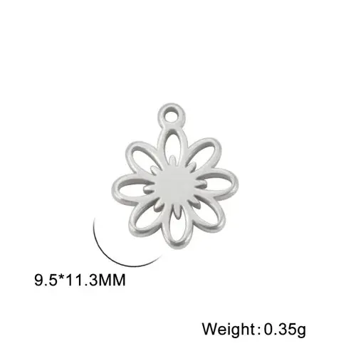 Image de Breloques Acier Inoxydable - Feuille, Lotus, Étoile