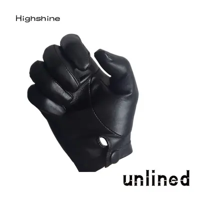 Image de gants de luxe en cuir fin italien pour hommes sans doublure bouton de poignet gants en cuir moulants chauds d hiver pour la conduite écran tactile