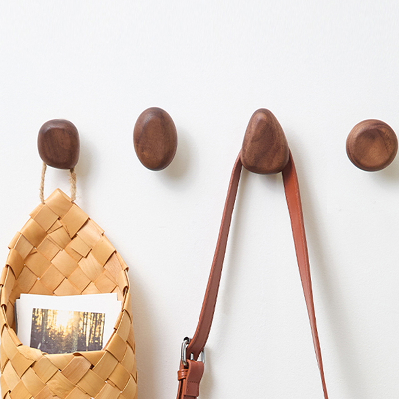 Immagine di Manico scandinavo in legno massello Gancio appendiabiti Gancio appendiabiti Gancio a parete Porta se...