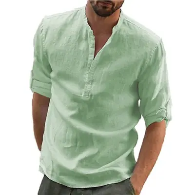 Image de Chemise Homme Décontractée Coton Lin