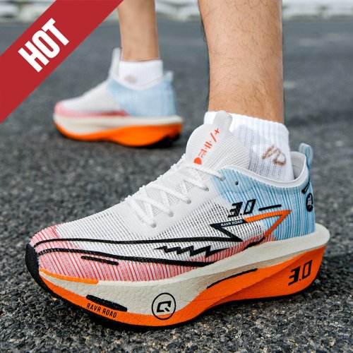 Zdjęcie Nowe, lekkie buty do biegania dla mężczyzn i kobiet – sportowe, maratońskie z wkładką karbonową, oddychające i wygodne sneakersy do aktywnego stylu życia