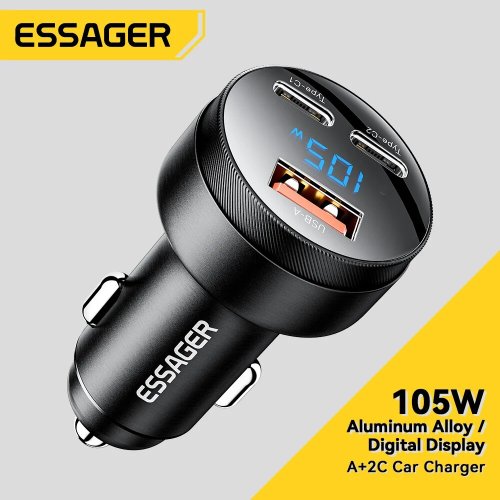 Afbeelding van Essager 105W USB-autolader Snel opladen 4.0 QC4.0 QC3.0 QC SCP PPS PD USB Type C Snel opladen voor iPhone 14 15 Xiaomi telefoon