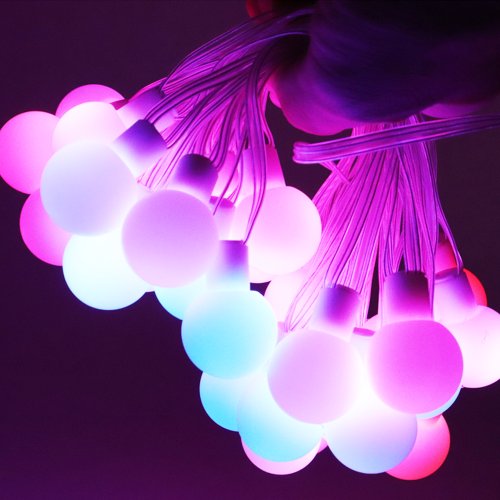 Zdjęcie Adresowalna LED Kula Oświetleniowa WS2812B – Okrągłe Światła Świąteczne, Taśma LED z Indywidualnym Sterowaniem, Idealna do Dekoracji Zewnętrznych, DC 5V