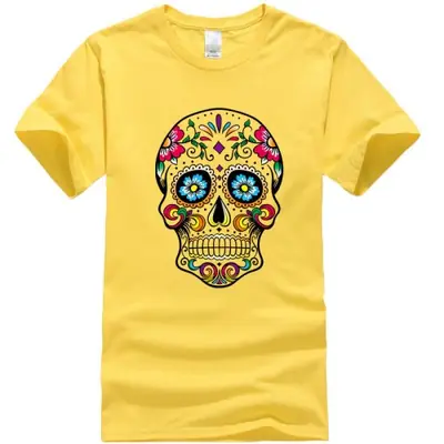 Image de T-Shirt Homme Crâne Imprimé - Style Streetwear 100% Coton