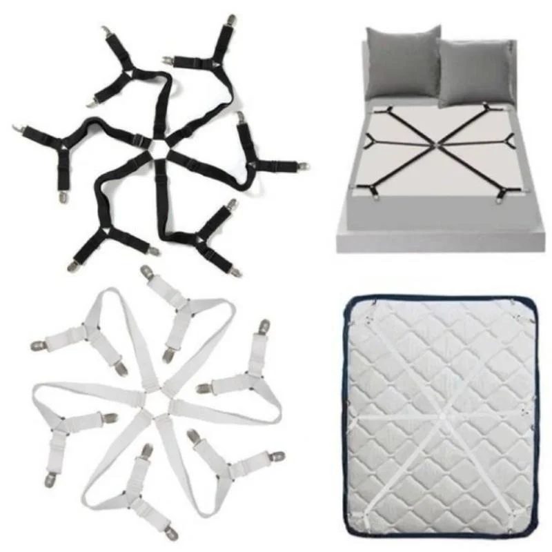 Immagine di Clip per lenzuolo elastico regolabile – 12 pezzi, supporto antiscivolo per materasso, pinze di fissaggio per copripiumino e coperte, in colore nero e bianco