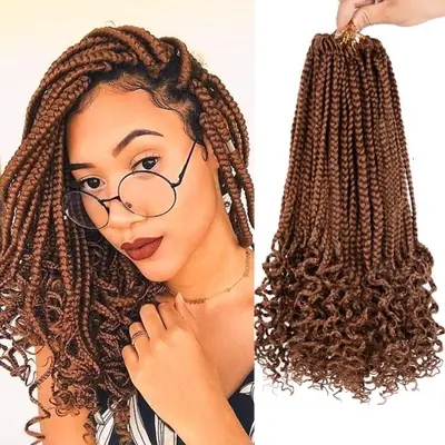 Image de Tresses Crochet Synthétiques Pré-Bouclées - Extensions Douces & Naturelles