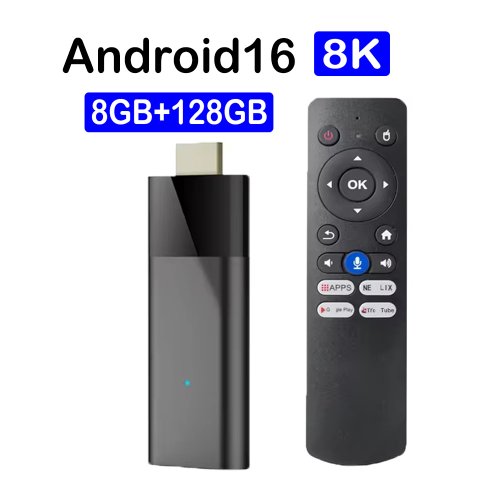 Zdjęcie Mini ATV Q12 TV Stick Android 16 8K HD 8GB 128GB Allwinner H313 Google Assistant Odtwarzacz multimedialny Bluetooth 6.0 Szybki Smart TV Box