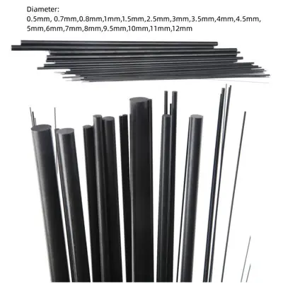 Image de Tiges en Fibre de Carbone 0.5-12mm - Arbre Cylindrique RC & Bricolage