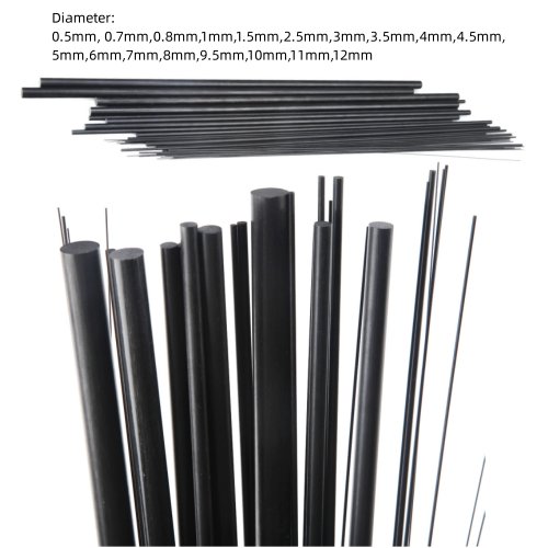 Image de Tiges en Fibre de Carbone 0.5-12mm - Arbre Cylindrique RC & Bricolage