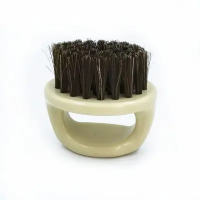 Image de Brosse à Barbe en Fourrure de Sanglier - Rasage Doux & Précis