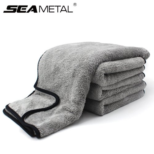 Bild von Mikrofaser-Autowaschtuch 75x35 & 60x40 cm – Schnell trocknend, extra weich, hohe Wasseraufnahme für perfekte Auto-Reinigung und Pflege