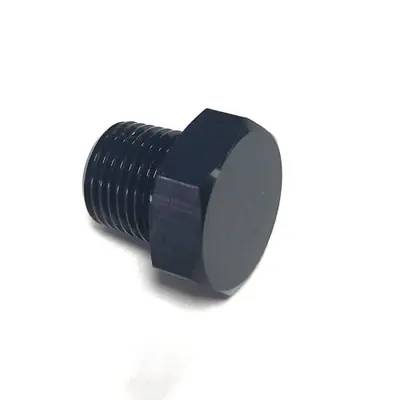 Image de Bouchon de Tuyau Mâle 1/8 NPT - Adaptateur en Aluminium Anodisé Noir