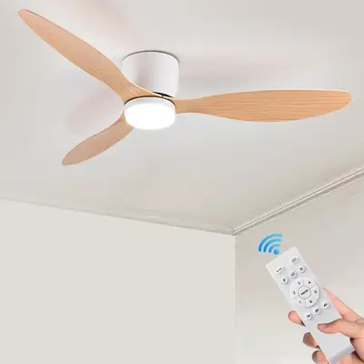 Ventilateur de Plafond avec Lumière LED - Silencieux & Réversible