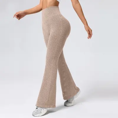 Image de Pantalon Yoga Évasé Taille Haute Sans Couture