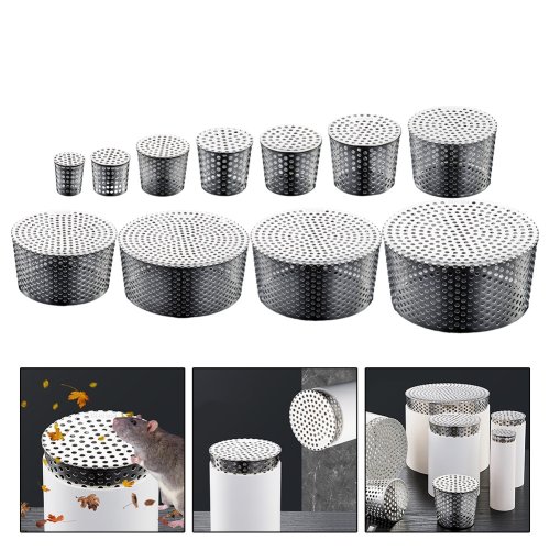 Imagen de Cubierta de Drenaje de Acero Inoxidable para Azotea con Filtro Antibloqueo y Orificio Circular Lateral – Solución Duradera para Drenaje Exterior