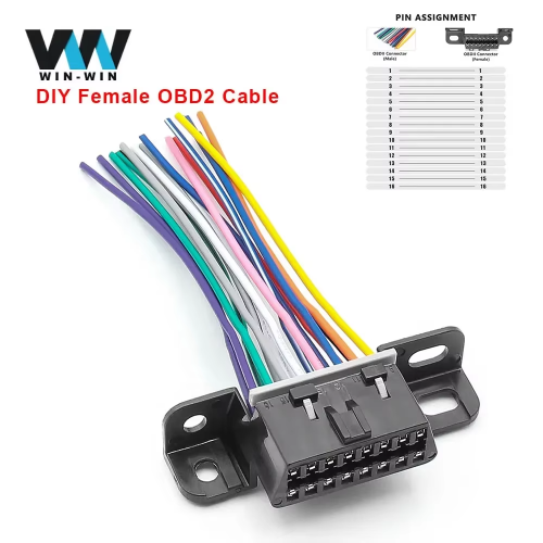 Immagine di Cavo di Prolunga OBD2 J1962 da 10 cm Fai Da Te con Connettore Femmina 16 Pin per Diagnostica Auto – Compatibile con VW, Toyota, Honda e Altri Veicoli