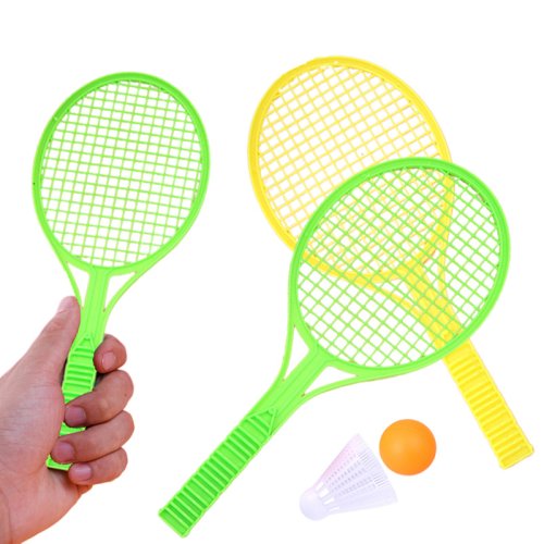 Imagen de Mini raqueta de tenis de bádminton para niños con dos pelotas de plástico, ejercicio físico para padres e hijos, juegos de pelota para bebés, regalos de verano TMZ