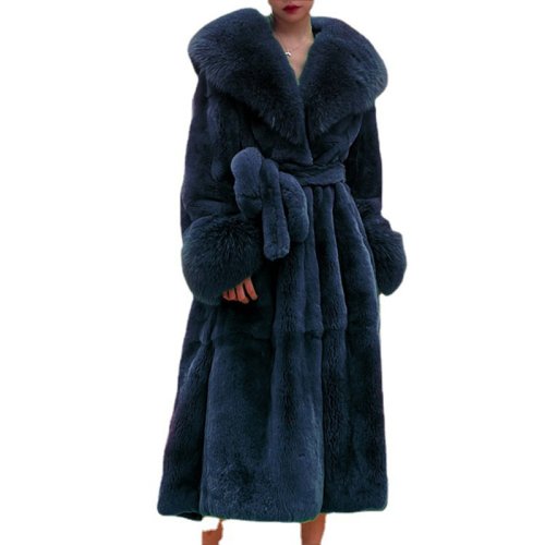 Immagine di Cappotto di Pelliccia Sintetica Invernale per Donne, Modello Casual con Maniche Lunghe, Caldo e di Grande Dimensione, Colore Solido, Stile Elegante e Moderno