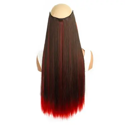 Image de Extensions de Cheveux Synthétiques 24 Pouces - Clip-in Longs & Naturels