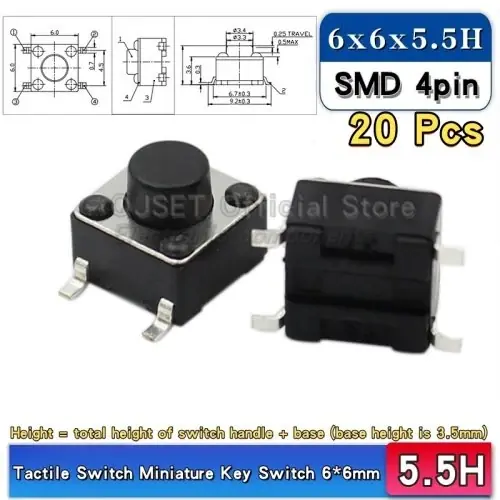 SMD-6x6x5.5mm 20pcs