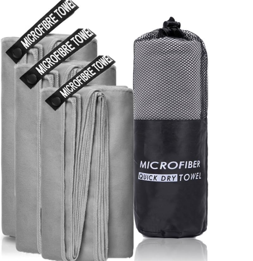 Imagen de Toalla de Gimnasio de Microfibra con Iones de Plata, Secado Rápido, Absorbente y Antiodor, Ideal para Entrenamientos Intensos y Actividades Acuáticas