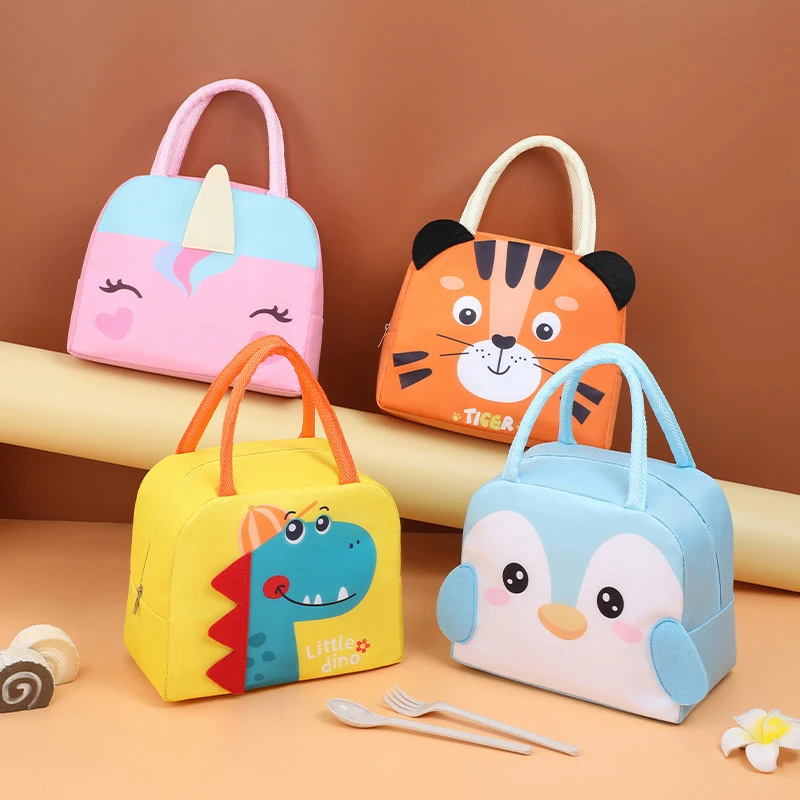 Imagen de Bolsa de Almuerzo para Niños con Diseño de Dibujos Animados, Aislamiento Térmico con Película de Aluminio, Tela Oxford Impermeable, Alta Calidad y Portátil