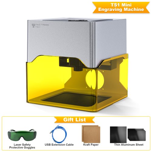 Immagine di Incisore Laser Portatile Twotrees TS1 Mini con Bluetooth: Macchina CNC per Marcatura e Incisione su Legno, Pelle, Carta e Materiali Verniciati – Ideale per Progetti Fai Da Te e Personalizzazione di Etichette per Cani