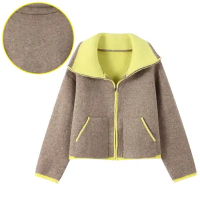 Image de Cardigan Tricoté Contrasté Femme - Chic & Tendance