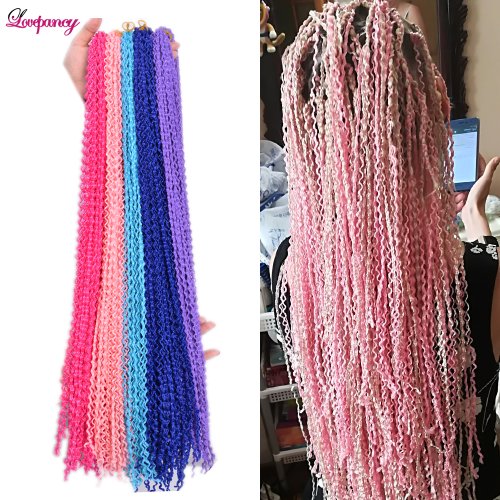 Bild von Farbenfrohe Zizi-Braids – Langes Lockenhaar in Lila, Rosa & Blau