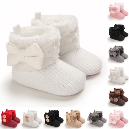 Afbeelding van Warmtehoudende Winterlaarzen voor Pasgeboren Baby's - Zachte Pluche Enkellaarsjes voor Meisjes en Jongens van 0-18 Maanden