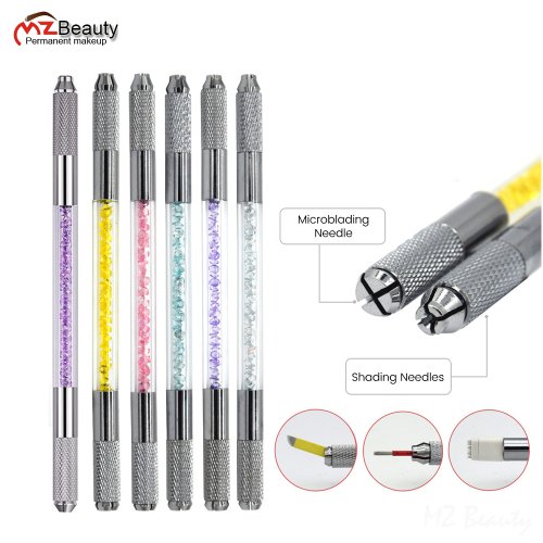 Afbeelding van 2 IN 1 Microblading Pen Handmatige Tattoo Pennen Dubbelzijdig Klassieke Shading Wenkbrauw Gereedschap Tebori Permanente Make-up Accessoires Supply