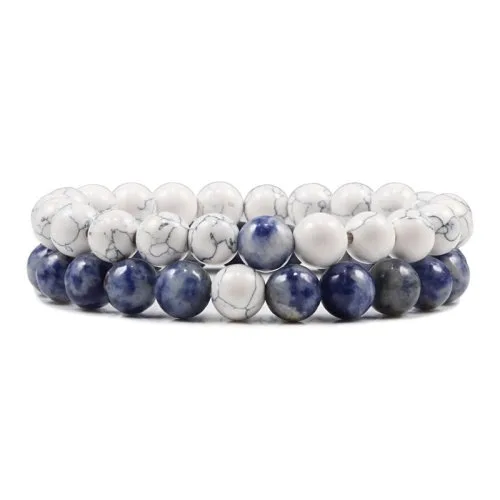 8mm blanco lunares azul