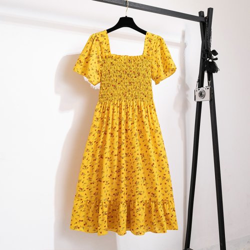 Image de Robe Mi-Longue Fleurs Soie Douce
