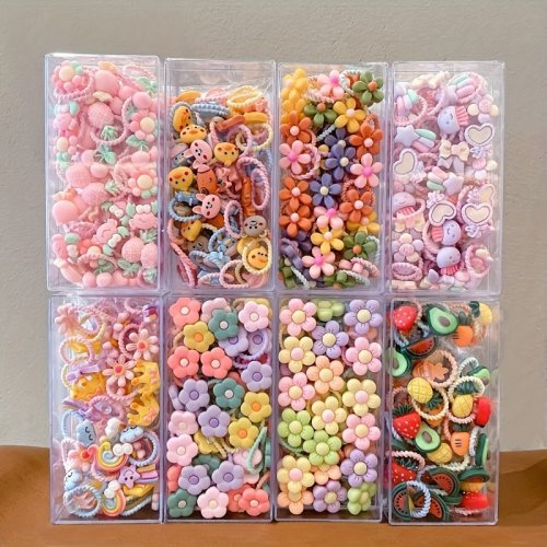 Immagine di Set di 20 Elastici per Capelli Colorati e Lisci – Accessori Adorabili per Ragazze, Perfetti per Ogni Occasione
