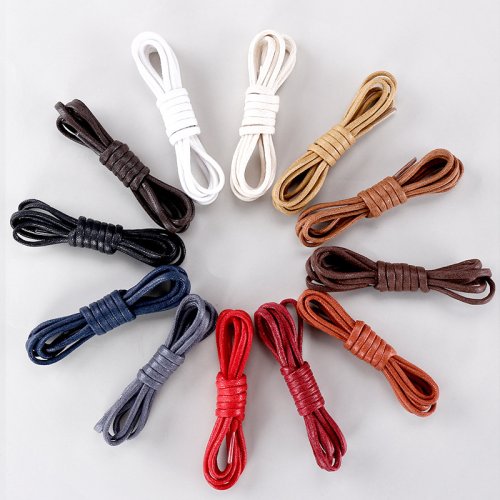 Imagen de Cordones de Cuero Impermeables y Encerados de Algodón para Zapatos y Botas - Varias Longitudes: 60, 80, 100, 120, 140, 180 cm - Pack de 1 Par
