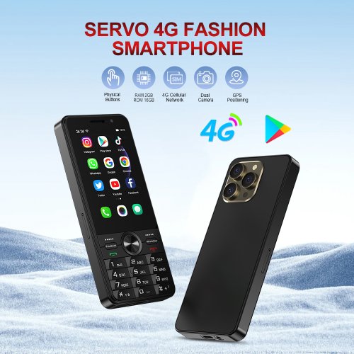Afbeelding van Servo F24 Pro 4G Android Smartphone met 3,5-inch HD-scherm, MTK6737, 2GB RAM, 16GB Opslag, WiFi, GPS, Dubbele Camera en 2500mAh Accu met Type-C Poort