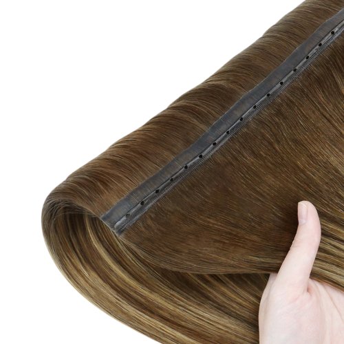 Image of Natural Double-Sided Butterfly Weft Hair Extensions with PU Hole Technology – Invisible, Volume-Boosting Real Human Hair for Seamless Styling