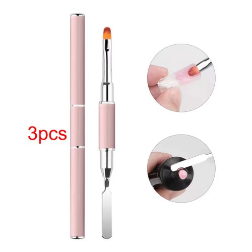 Bild von Neuer Gel-Pinsel und Picker, 2-in-1-Design, Nagelbürste und Spachtel, Gel-Nagelbürstenwerkzeug für Acrylnägel, Verlängerungsgel