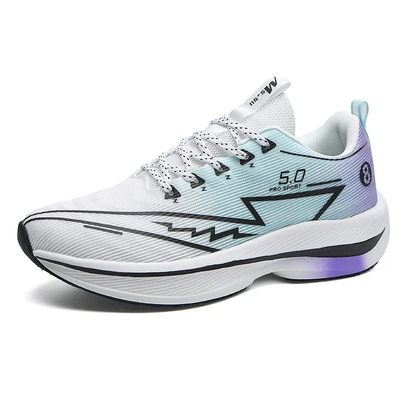 Zdjęcie Męskie buty do biegania z karbonową płytką, miękkie amortyzacja, sportowe buty unisex, lekkie antypoślizgowe buty treningowe.